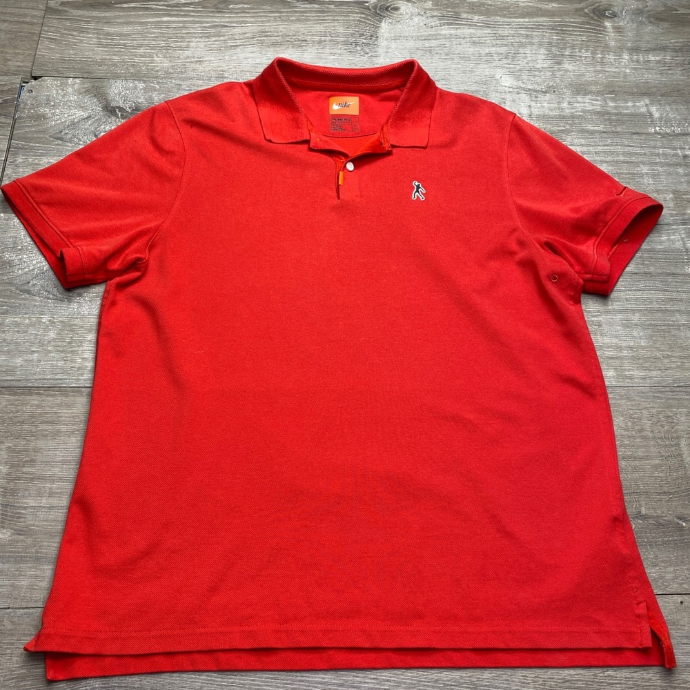 Nike Polo Shirt The Nike Polo Mens L Red Dri-FIT Cotton Golf Phil Mickelson
